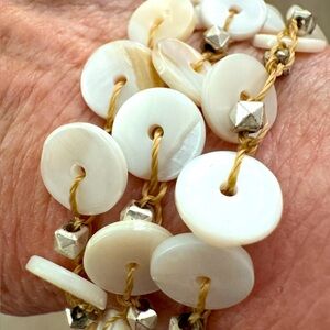 J. Jill Sand and Sea Shell Button Bracelet